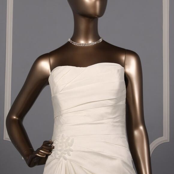 PRONOVIAS Almata Off White Strapless Aline Wedding Dress Gown 14 - Picture 2 of 8